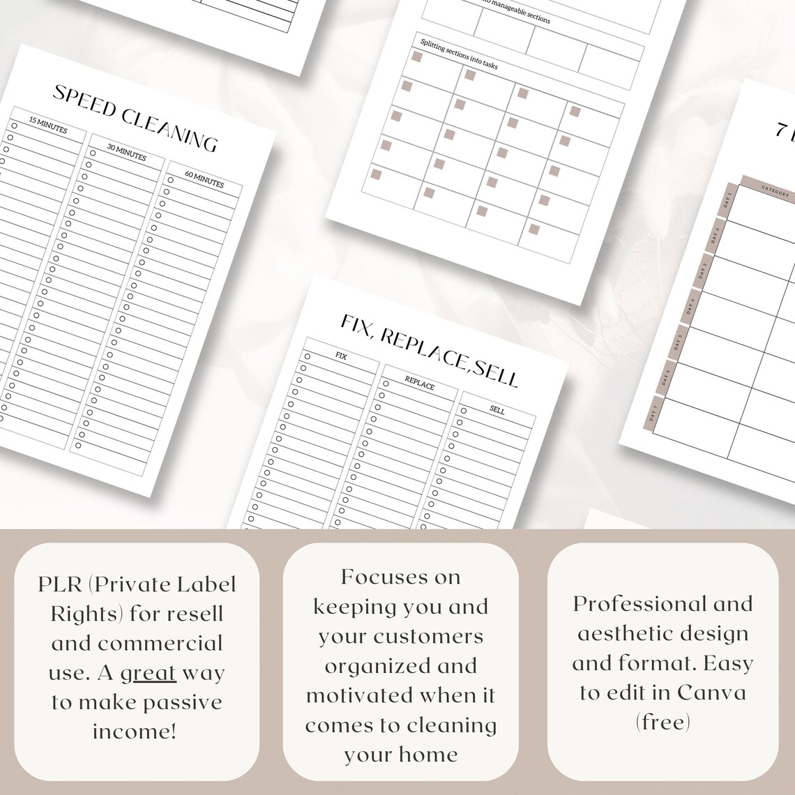PLR Cleaning Planner, PLR Decluttering Planner, Master Resell Rights