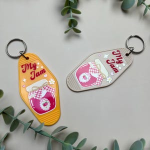 Strawberry Jam Motel Keychain | Retro Kawaii Gift
