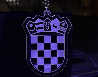 Dije para espejo retrovisor con la bandera croata, regalo perfecto para los croatas y el orgullo balcánico. Accesorio patriótico para coche para los fanáticos de Croacia. Hrvatska Zastava.
