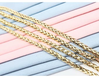 Unique 10K Solid Yellow Gold Designer Rounded Franco Link Chain Necklace 30.5" L