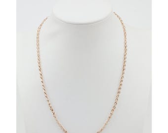 Unique 14K Karat Solid Rose Gold Designer Custom Link Chain Necklace - 18" L