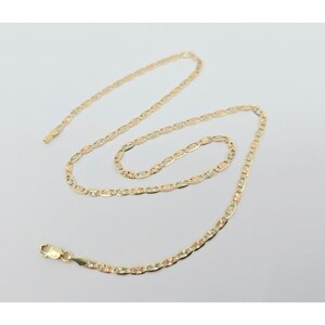 May include: A delicate gold necklace with a lobster clasp. The chain features a repeating pattern of oval and star-shaped links in gold, rose gold, and yellow gold. The necklace is displayed on a white background.