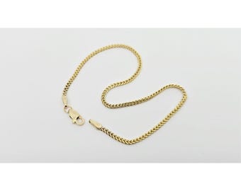 Unique 14K Karat Solid Yellow Gold Designer Franco Link Bracelet - 7.50" Length