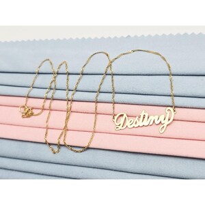 14K Yellow Gold Initial Name Destiny Charm Pendant Singapore Link Chain Necklace