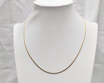 Unique 14K Solid Yellow Gold Designer Flat Link Chain Necklace 16.25" Length