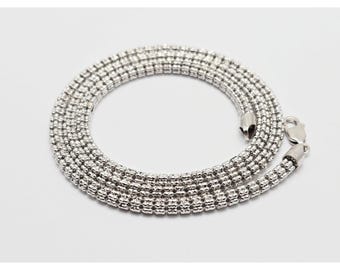 Unique 10K Solid White Gold Designer Diamond Cut Ice Link Chain Necklace - 24" L