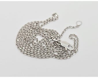 Beautiful 14K Karat Solid White Gold Designer Cable Link Chain Necklace - 20" L