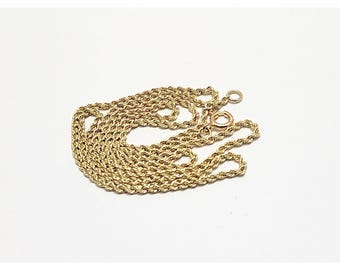 Unique 14K Karat Solid Yellow Gold Designer Rope Chain Necklace - 20.25" Length