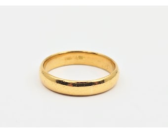 Unique 23K Karat Solid Yellow Gold Designer Polished Wedding Band Ring Size 8.50
