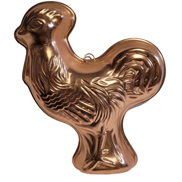 Copper Color Rooster 3 1/2 Cup Jello Mold Rustic Hanging Kitchen Decor