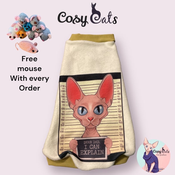 Sphynx cat clothes, sphynx jumper, sphynx sweater, sphynx clothes, cat clothes, hairless cat clothes,cat clothing, sphinx jumper, cats