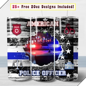 Thin Blue Line Tumbler Wrap, American Police Officer PNG file for sublimation on 20oz Tumbler wrap 20 ounce, patriotic law enforcement png