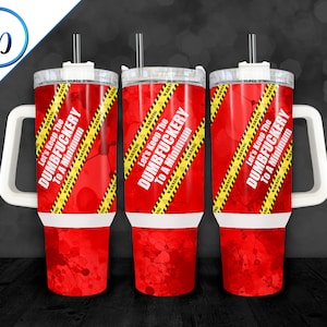 40oz Dumbfuckery Tumbler Wrap, funny sarcastic sassy seamless PNG file for sublimation on 40 ounce Tumbler with handle, instant download png