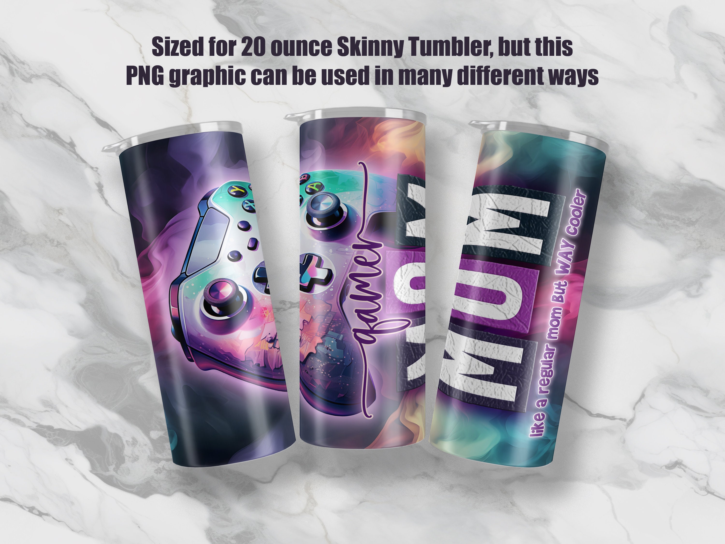 20oz Gamer Mom Tumbler Wrap, Seamless Sublime Mama Game Controller ...