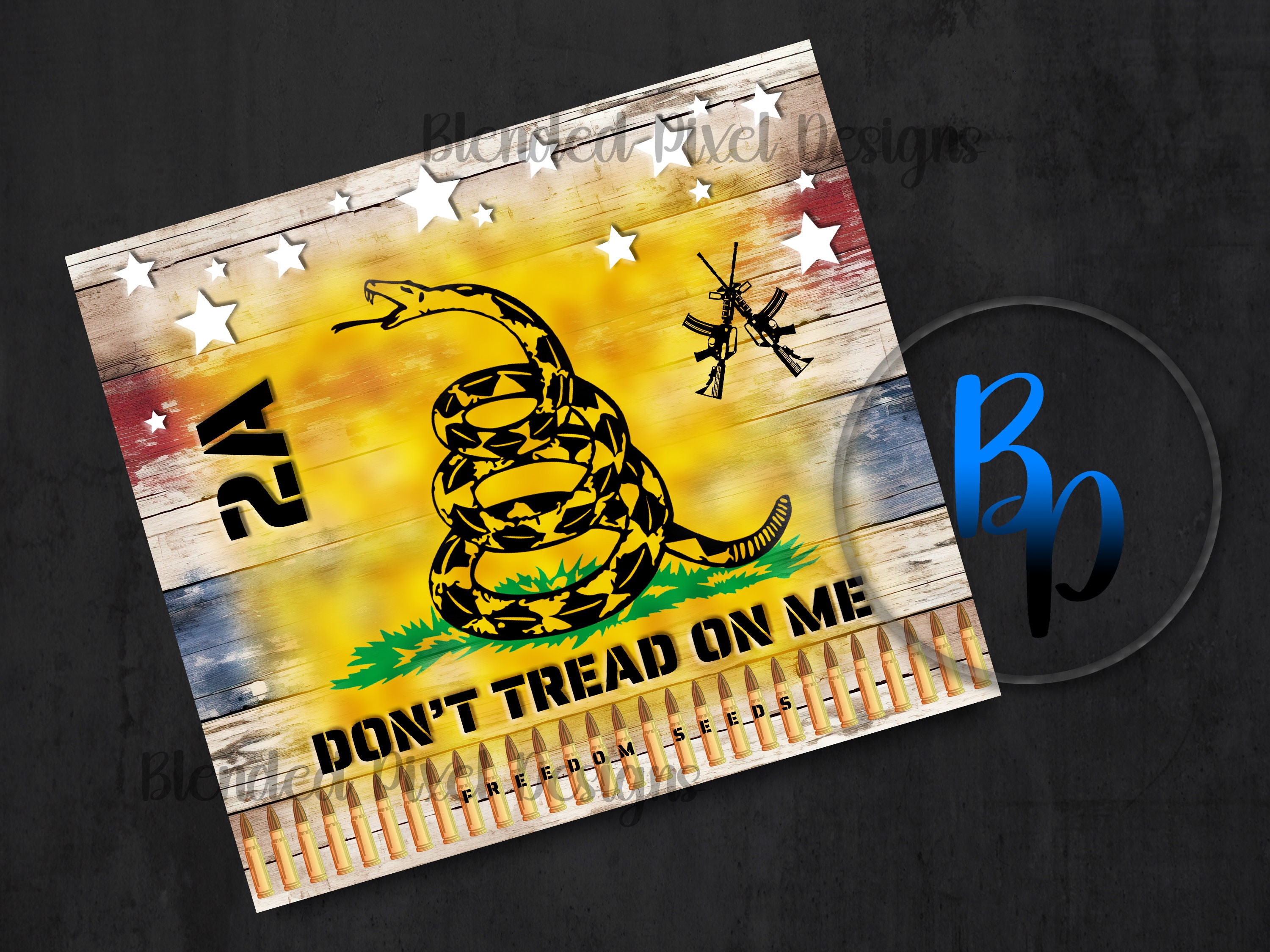 Gadsden Flag Tumbler Wrap, Patriotic American 2A Digital PNG File for ...