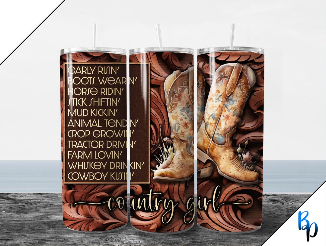 Country Girl Tumbler Wrap, PNG File for Sublimation on 20oz Tumbler ...