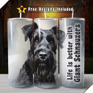 20oz Giant Schnauzer Tumbler Wrap, pet dog PNG instant download file, sublimation graphics for 20 ounce Straight Skinny Tumbler png download
