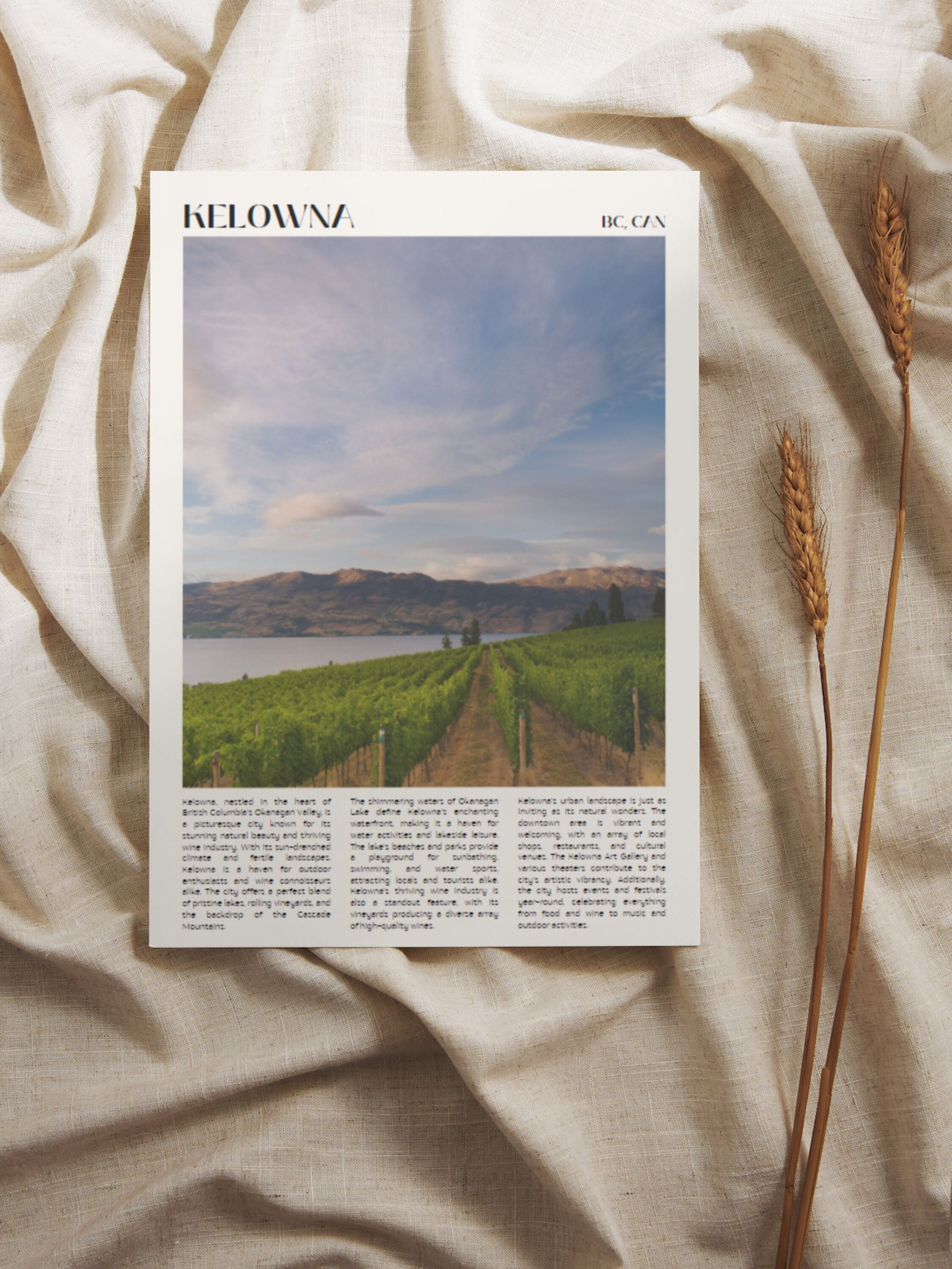 Kelowna Print Kelowna Poster Kelowna Wall Art Kelowna Art Etsy