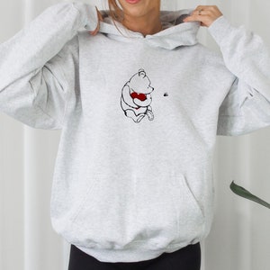 Winnie The Pooh Sweatshirt,Classic Pooh Bear,Oversized Crewneck,Valentine&#39;s Day Shirt,Ladies Heart Top, Pooh Hoodie,Vintage Pooh Bear Shirt