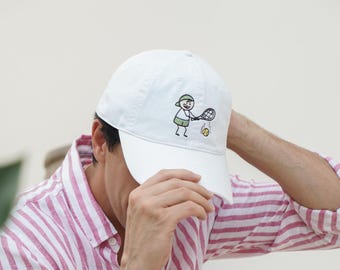 Embroidered Tennis Hat - Tennis Player Gift - Minimalist Sports Cap - Workout Fitness Hat - Athletic Baseball Cap - Cotton Twill Hat