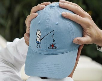 Embroidered Fishing Hat: Angler Cotton Twill Dad Cap