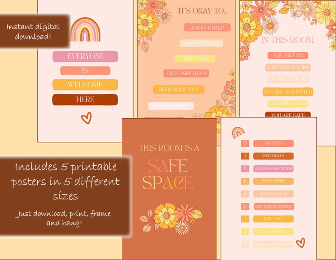 Classroom Wall Art Therapy Posters Therapy Wall Art Safe Etsy