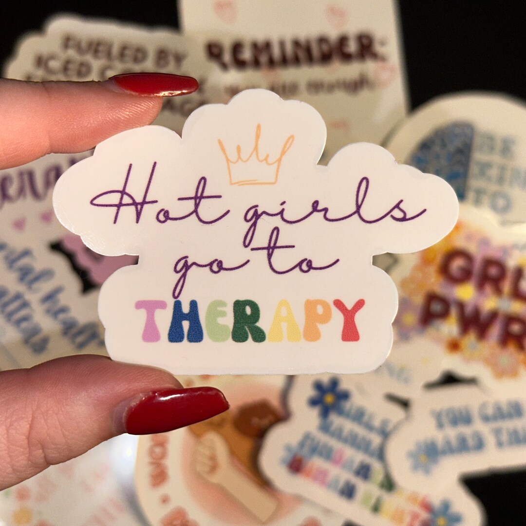 Hot Girls Go to Therapy Transparent Sticker Waterproof - Etsy