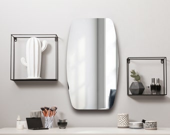 Frameless Wall Mirror: Modern Rectangle Bathroom Mirror