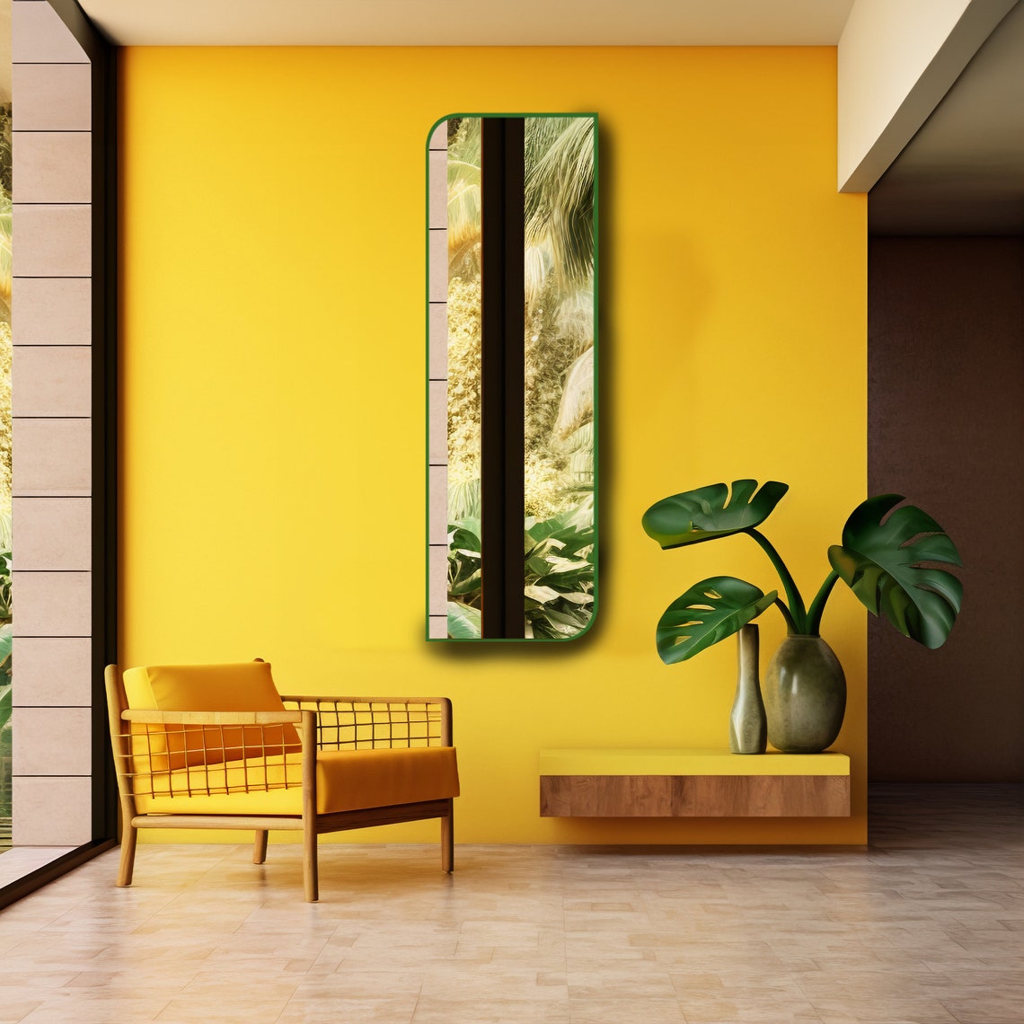 Rectangle Dressing Room Wood Wall Mirror L Tall Home Mirror L Large