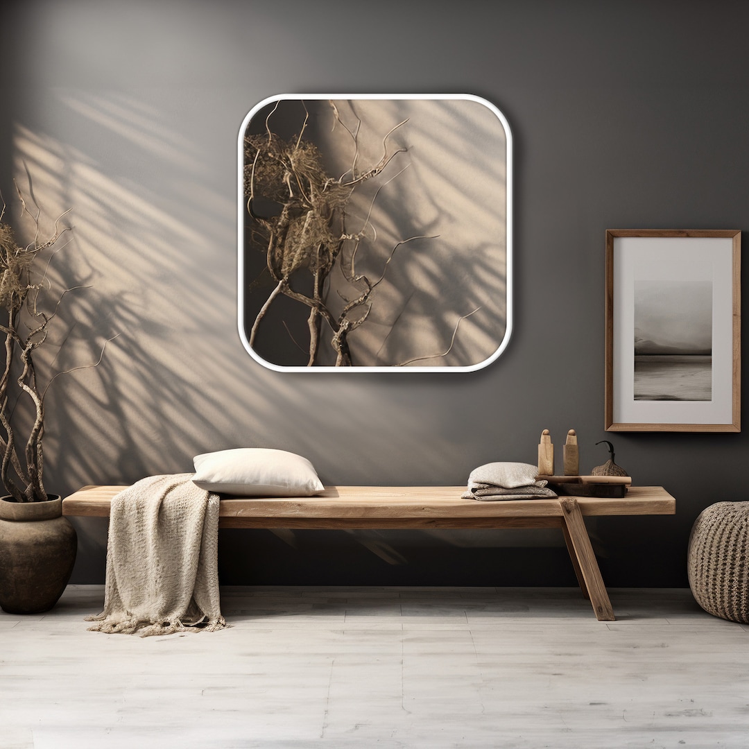 Modern Rounded Square Wall Mirror | Soft Edge Minimalist Home Decor - Etsy
