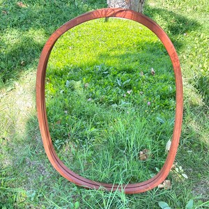 Asymmetric Wood Wall Natural Mirror, Cobble Irregular Aesthetic Mirror ...