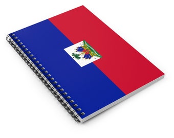 Haiti Flag Spiral Notebook, Ruled Line Notebook, Haitian Flags, Horizontal Flag, Caribbean Island Flags
