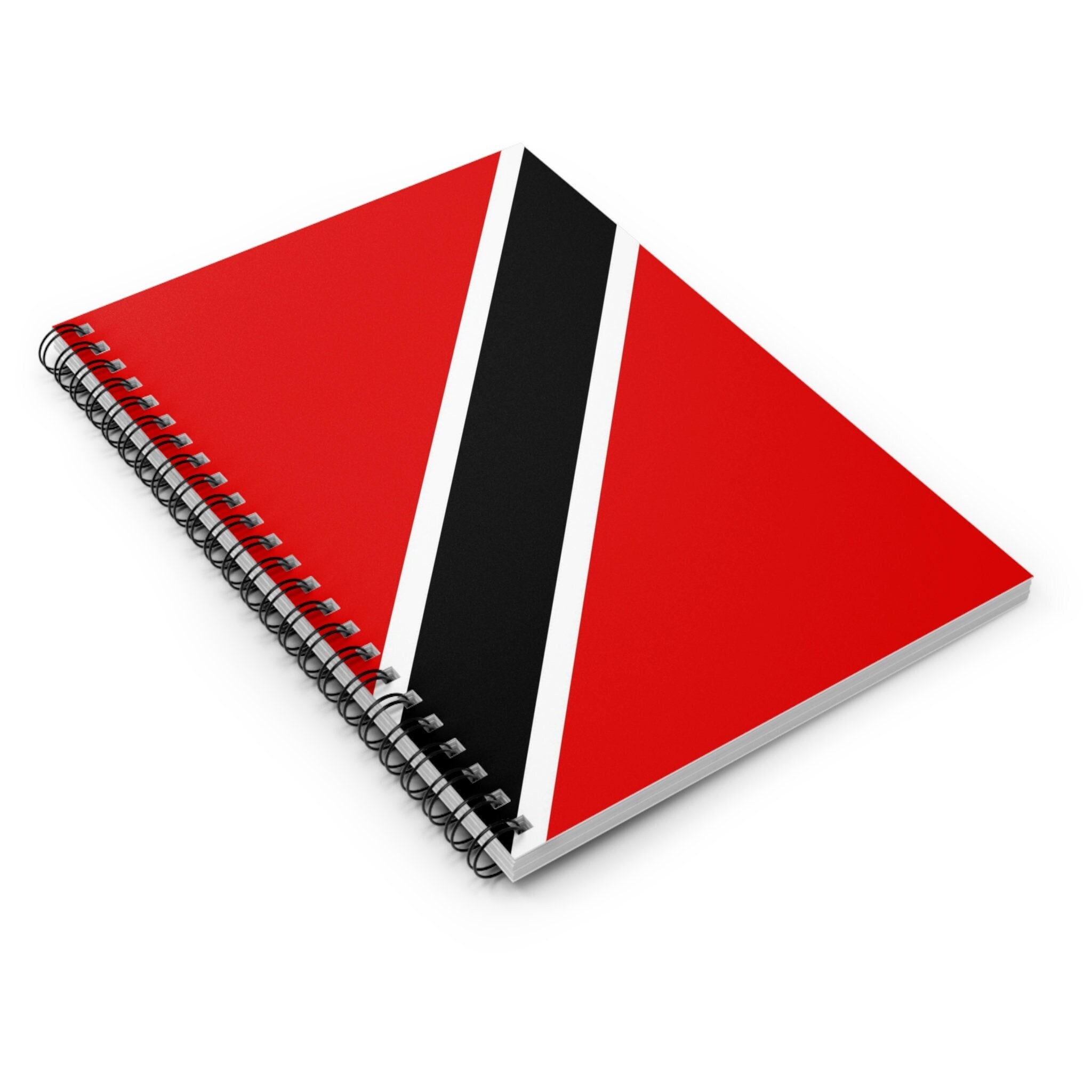 Trinidad Flag Spiral Notebook, Ruled Line Notebook, Trinidad and Tobago Flag, Horizontal Flag, Caribbean Island Flags