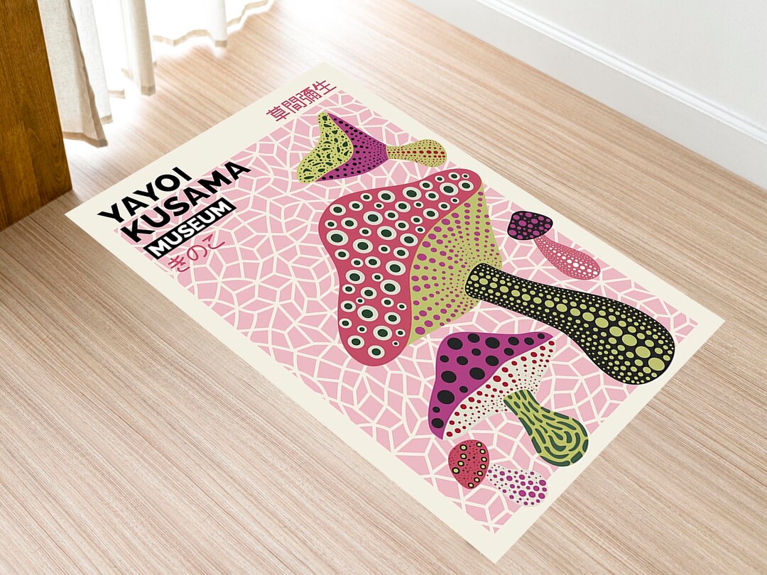 Museum Exhibition Poster, Yayoi Kusama Mushroom Collection, Mushroom