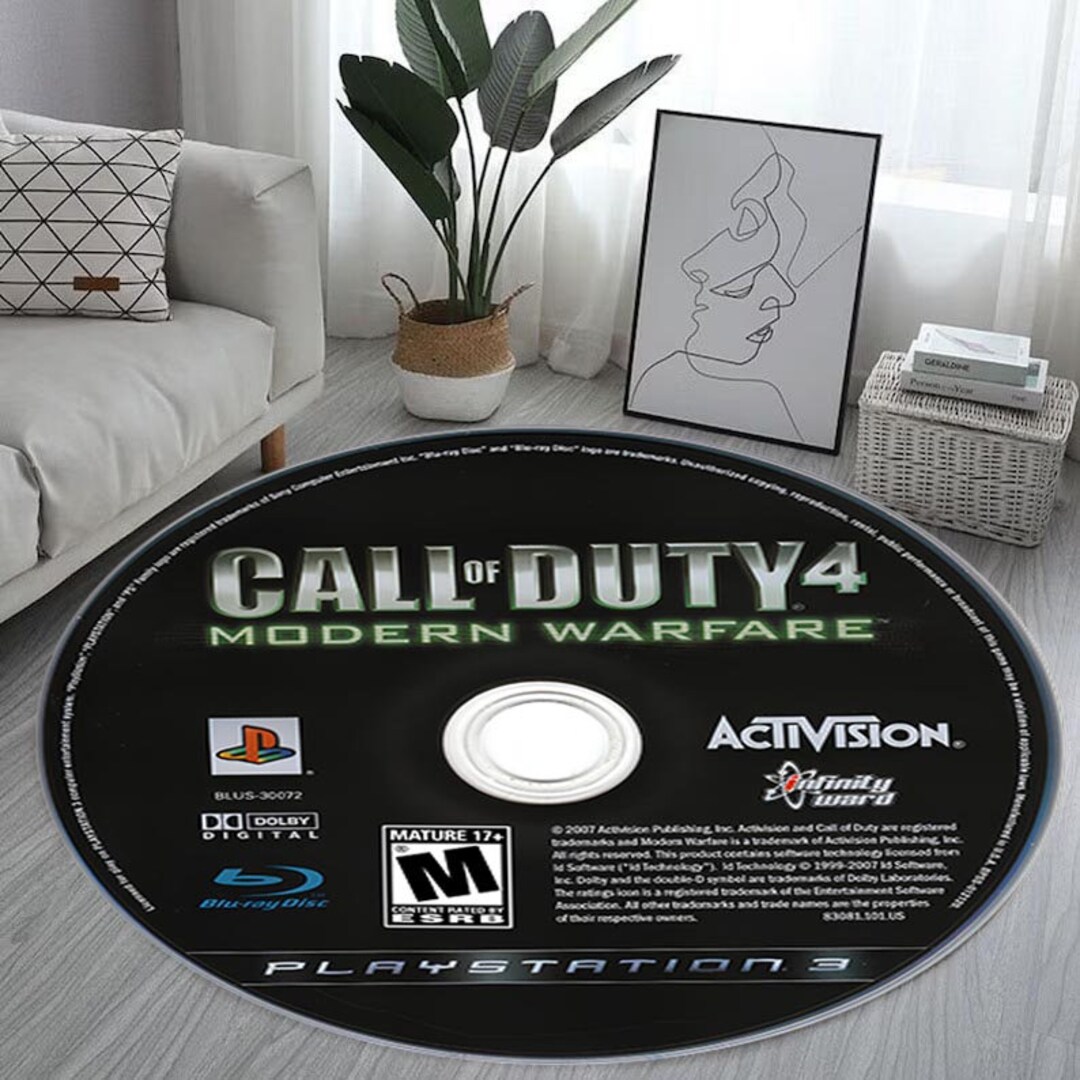 Black Ops 4 Rug, COD Gift, PS2 Rug, PS3 Rug, CD Rug, Call of Duty Rug