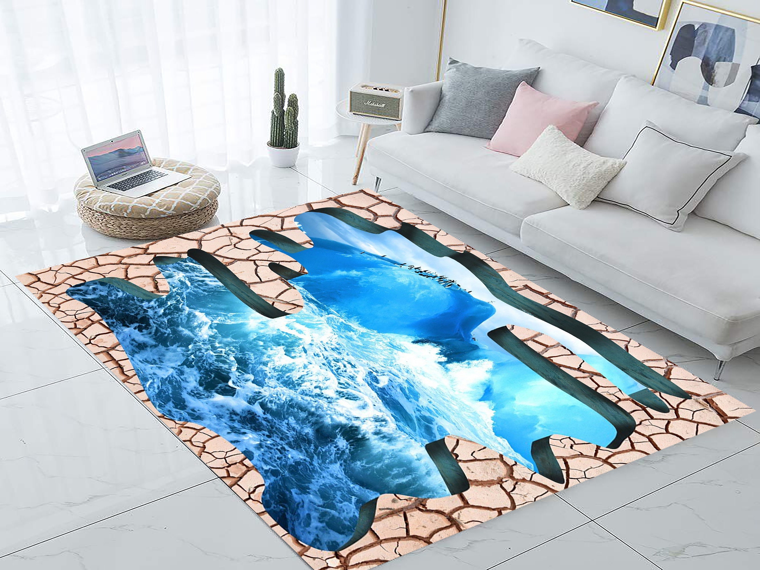 Themed Rug, Optical Illusion Rug, Rectangular Illusion Rug, Illusion