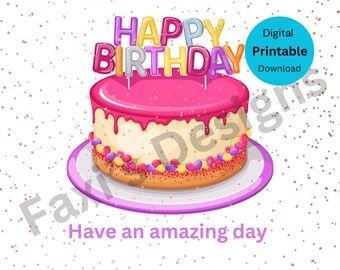 Tarjeta de feliz cumpleaños, descarga digital imprimible