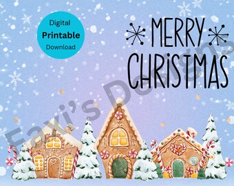Tarjeta de feliz Navidad, descarga digital imprimible