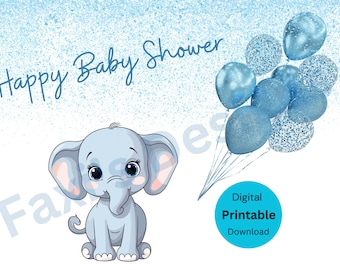 Tarjeta Happy Baby Shower, descarga digital imprimible