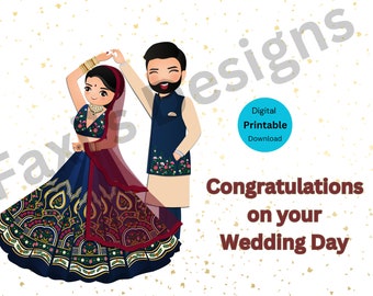 Felicitaciones por el día de su boda, descarga digital imprimible