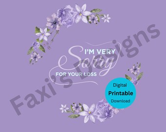 Tarjeta de condolencias, descarga digital imprimible