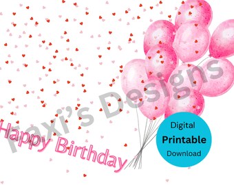Tarjeta de feliz cumpleaños, descarga digital imprimible