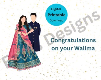 Felicitaciones por su Walima, descarga digital imprimible