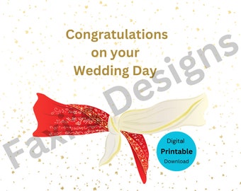 Felicitaciones por el día de su boda, descarga digital imprimible