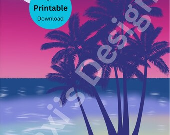 Moon Shine Island Print, descarga digital imprimible