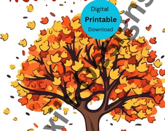 Impresión de otoño, descarga digital imprimible