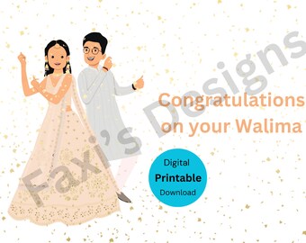 Felicitaciones por su Walima, descarga digital imprimible