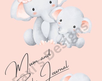 Diario de mamá y bebé, descarga digital imprimible, páginas semanales para notas