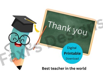 Tarjeta de agradecimiento, descarga digital imprimible