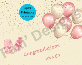 Tarjeta de felicitación, nuevo bebé, descarga digital imprimible